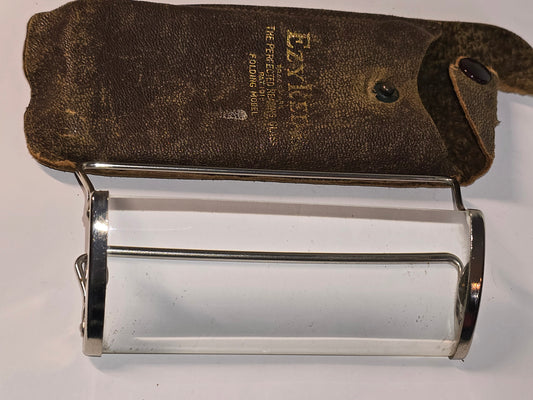 Antique Apex Ezy Rede desk magnifying glass with leather pouch