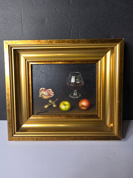 Original Vintage L Pizarro Still Life with Fruit