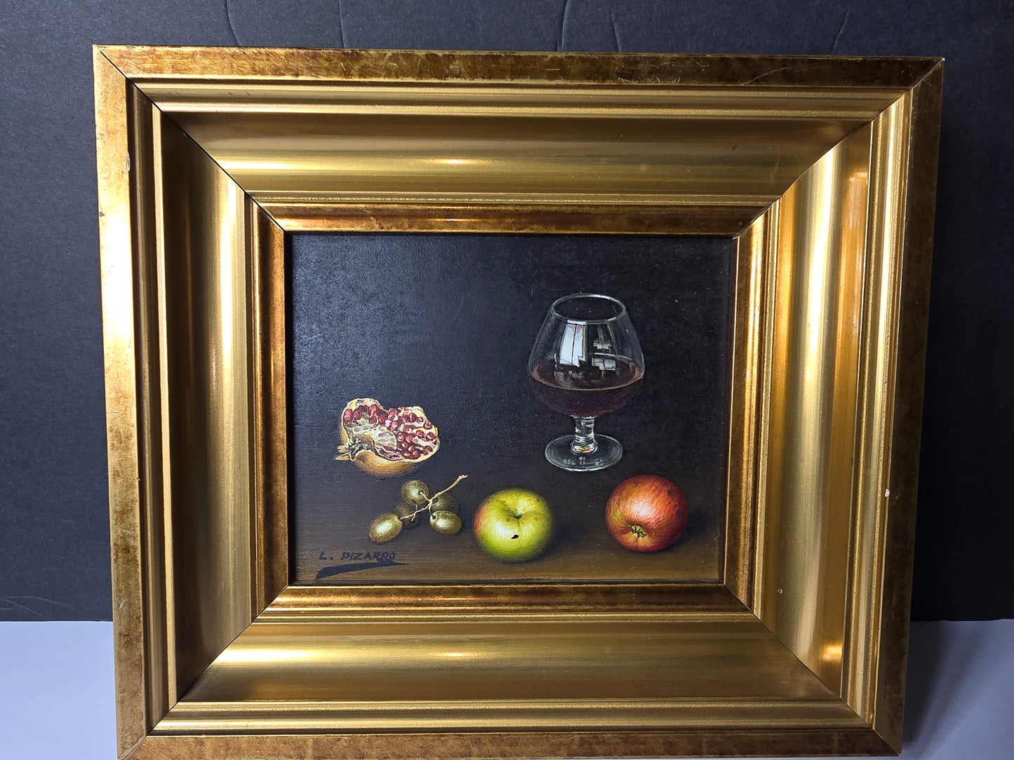 Original Vintage L Pizarro Still Life with Fruit