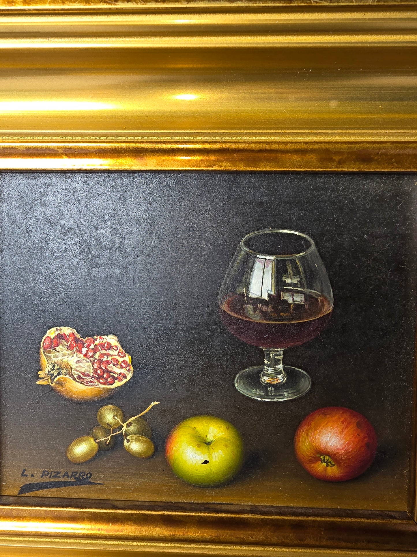 Original Vintage L Pizarro Still Life with Fruit