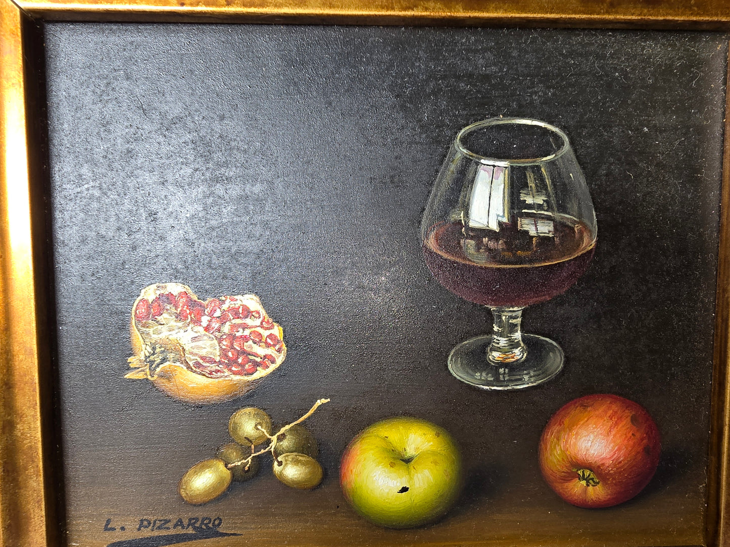 Original Vintage L Pizarro Still Life with Fruit