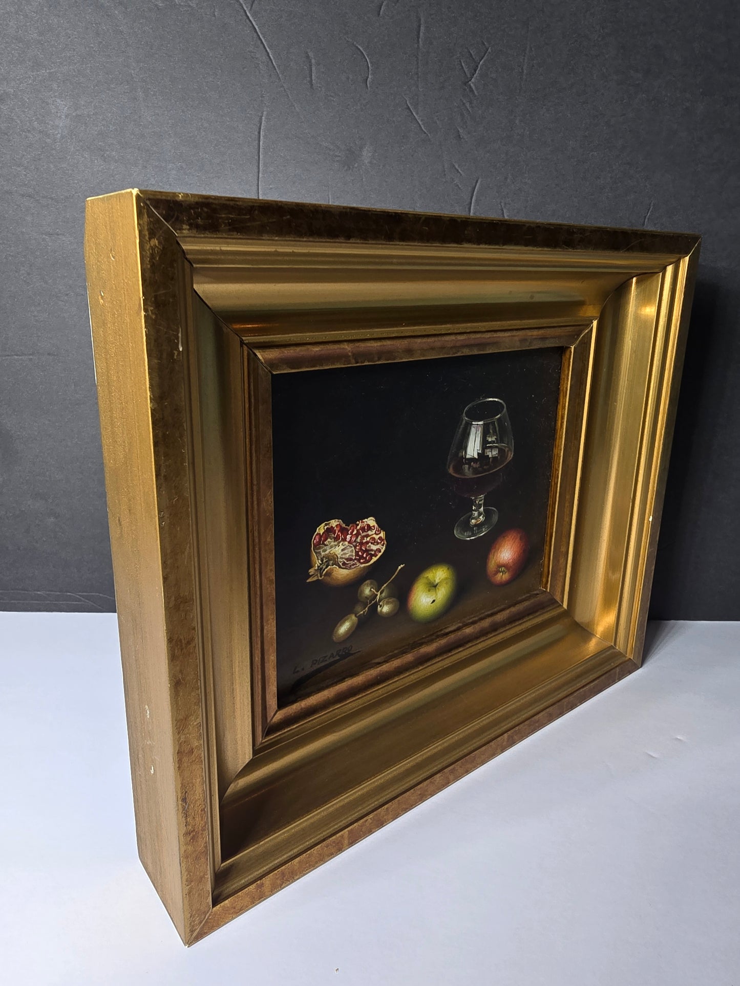 Original Vintage L Pizarro Still Life with Fruit