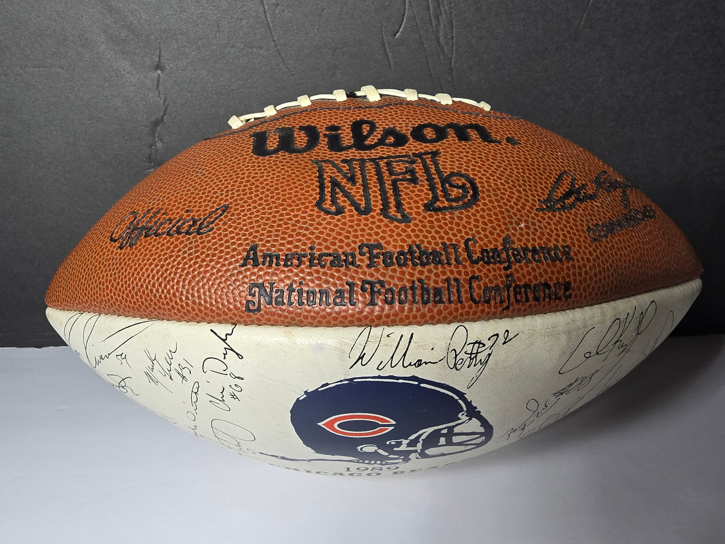 Vintage 1989 Chicago Bears facsimile signed football