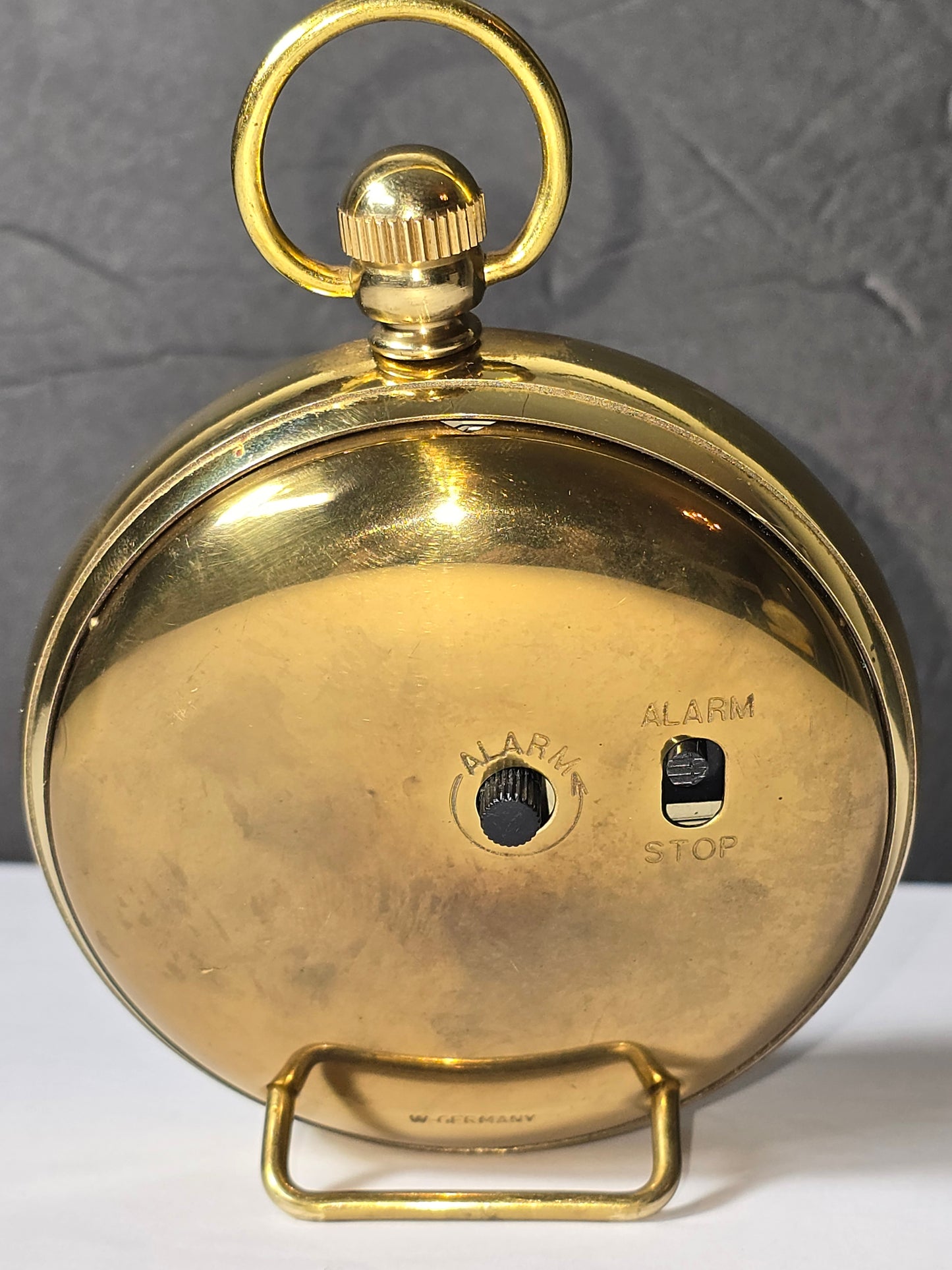 Vintage Staiger quartz table clock styled as a pocket watch