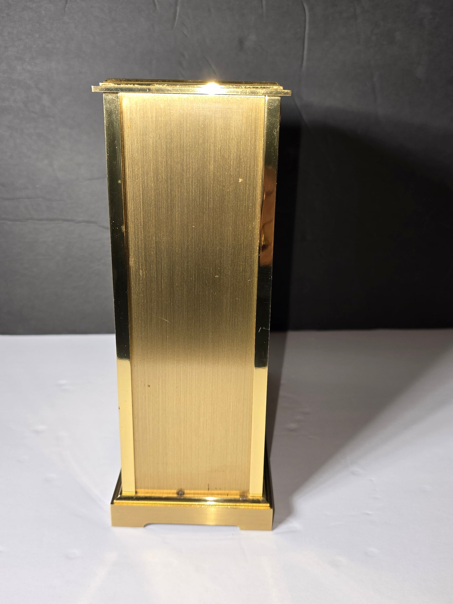 Vintage Bulova mantel shelf clock heavy brushed brass Germany made
