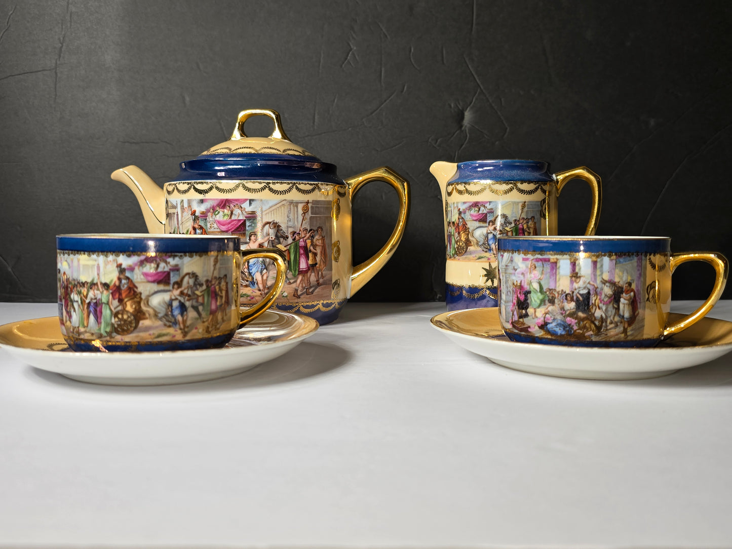 Vintage hand painted Germany made 6-piece tea set