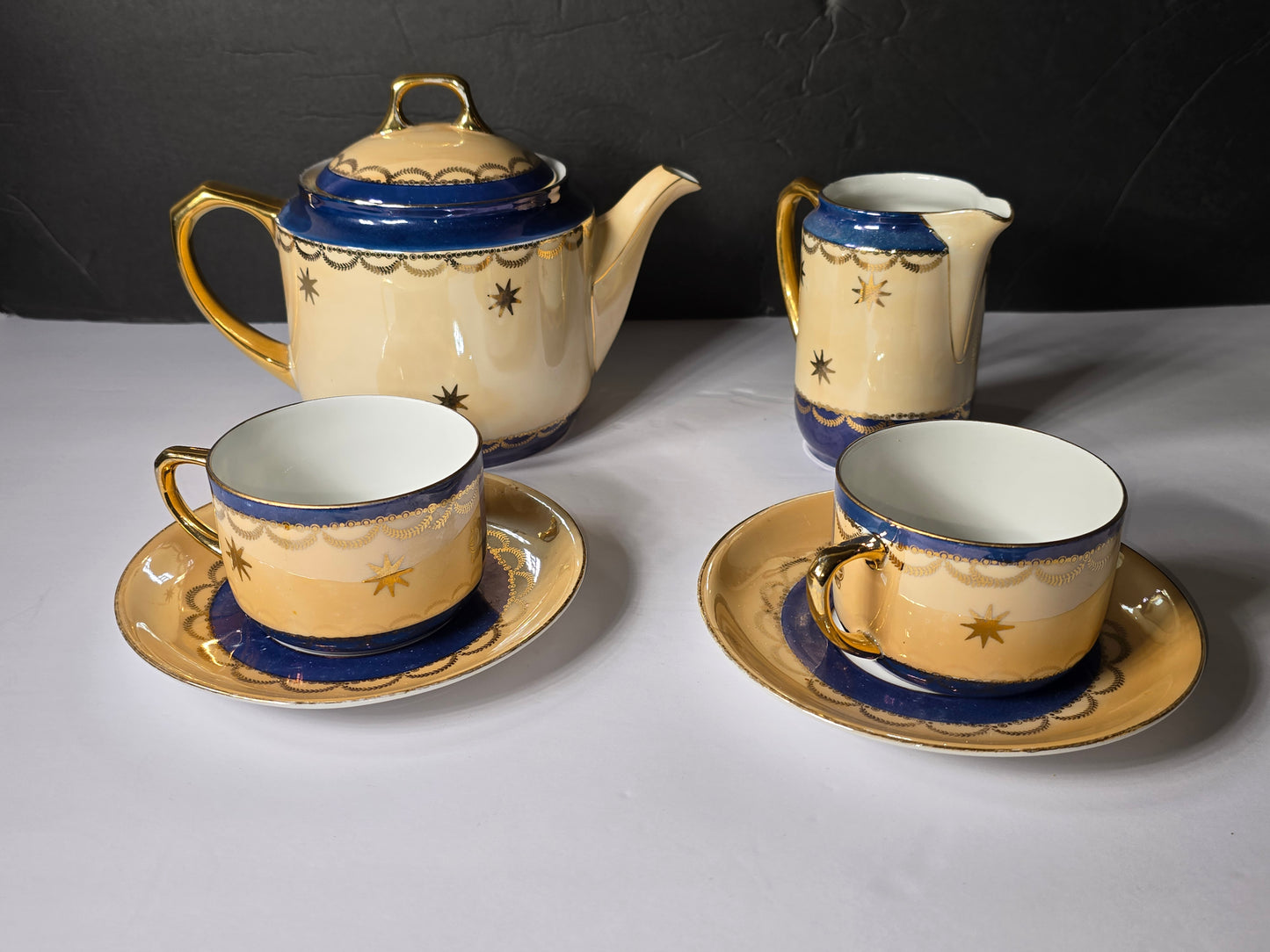Vintage hand painted Germany made 6-piece tea set