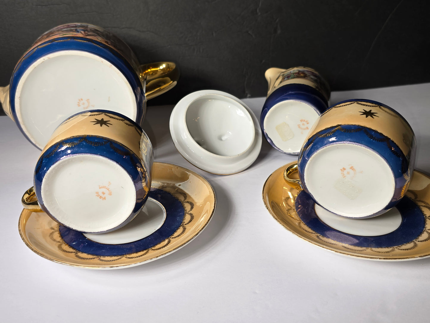 Vintage hand painted Germany made 6-piece tea set