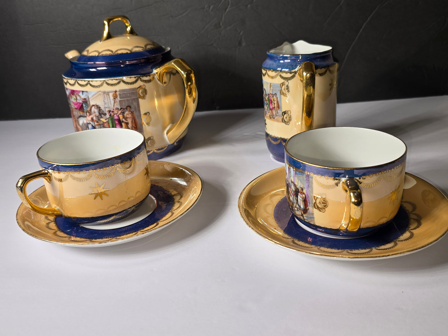 Vintage hand painted Germany made 6-piece tea set