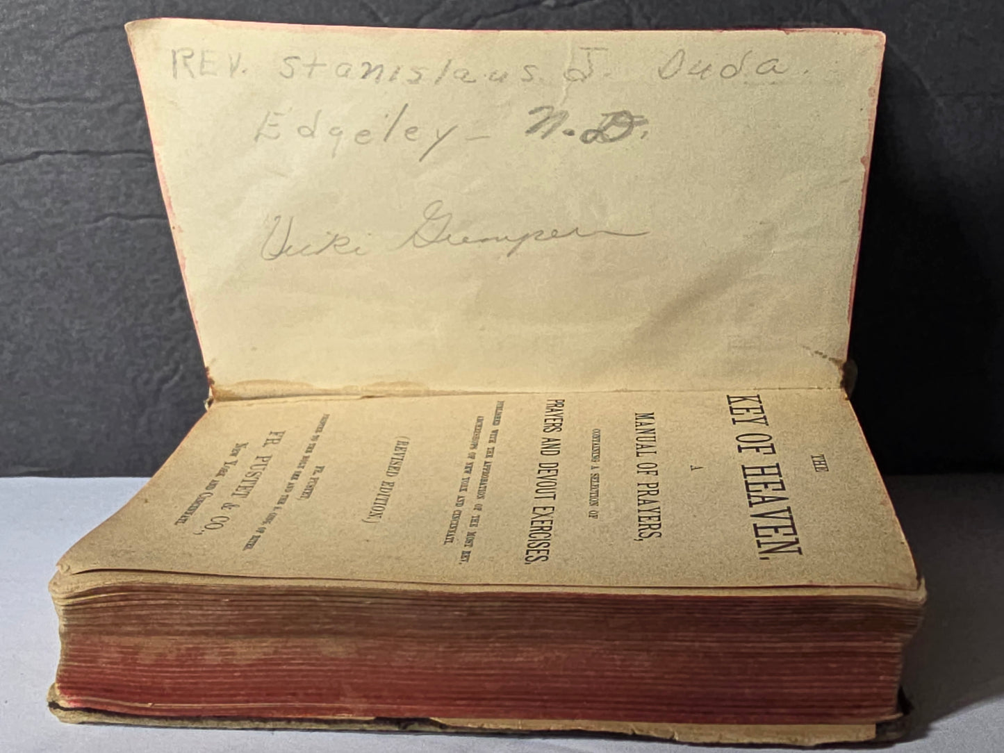 Antique The key of haven a manual of prayers 1888 book