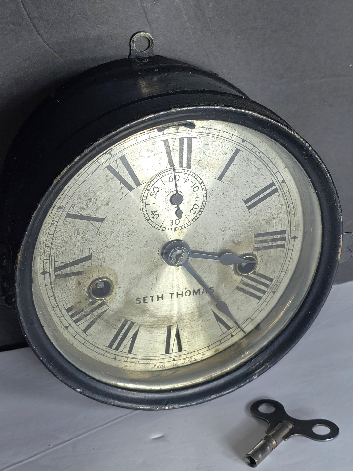 Antique Rare Unique Seth Thomas Ship's Lever 8 Day wall clock 1880's