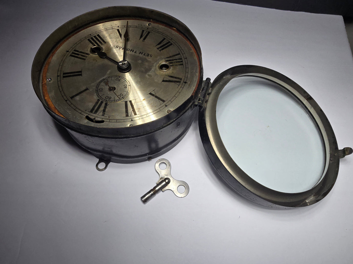 Antique Rare Unique Seth Thomas Ship's Lever 8 Day wall clock 1880's
