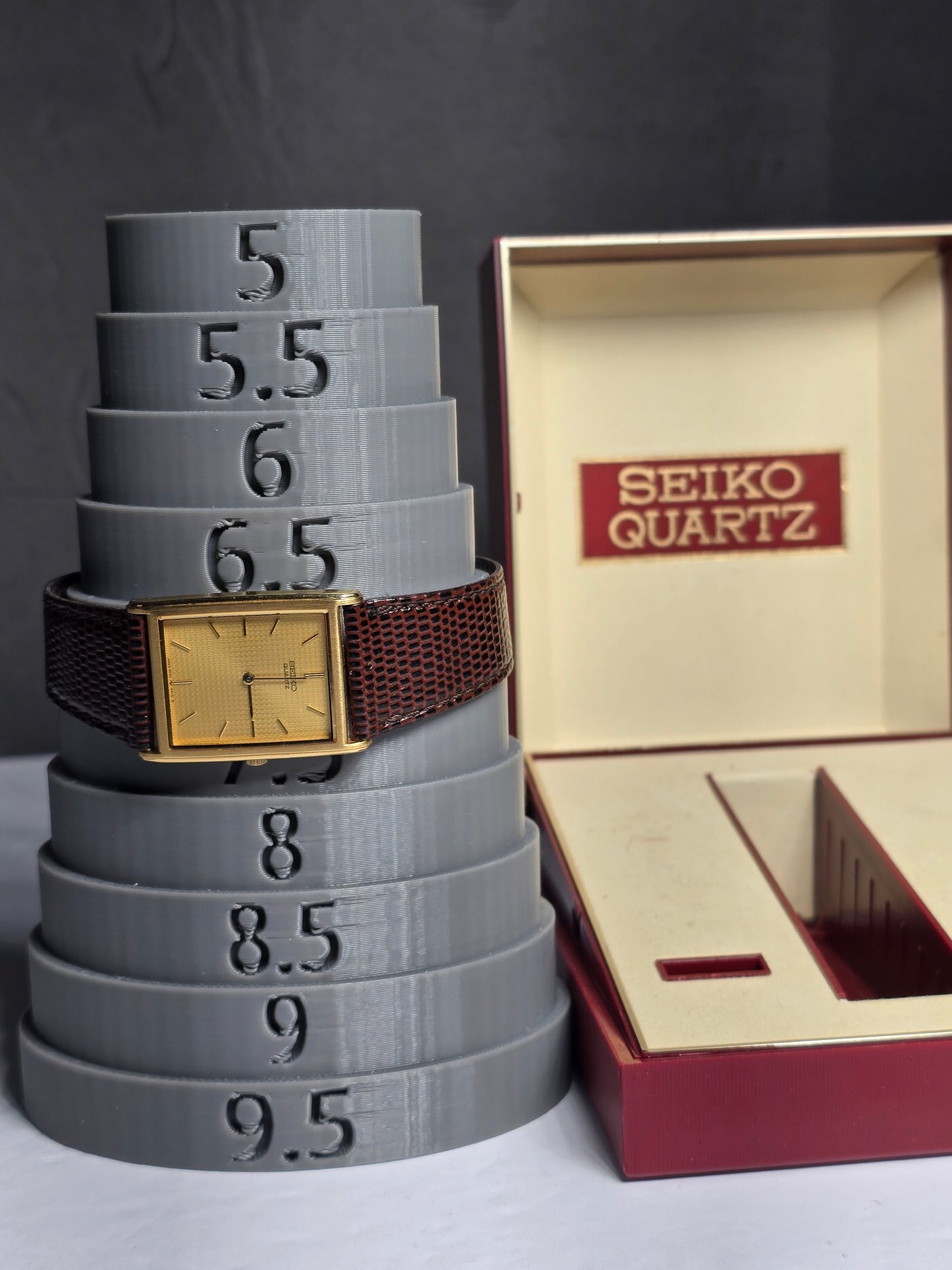 Vintage highly collectable Seiko tank case watch new with box 5P30-5410