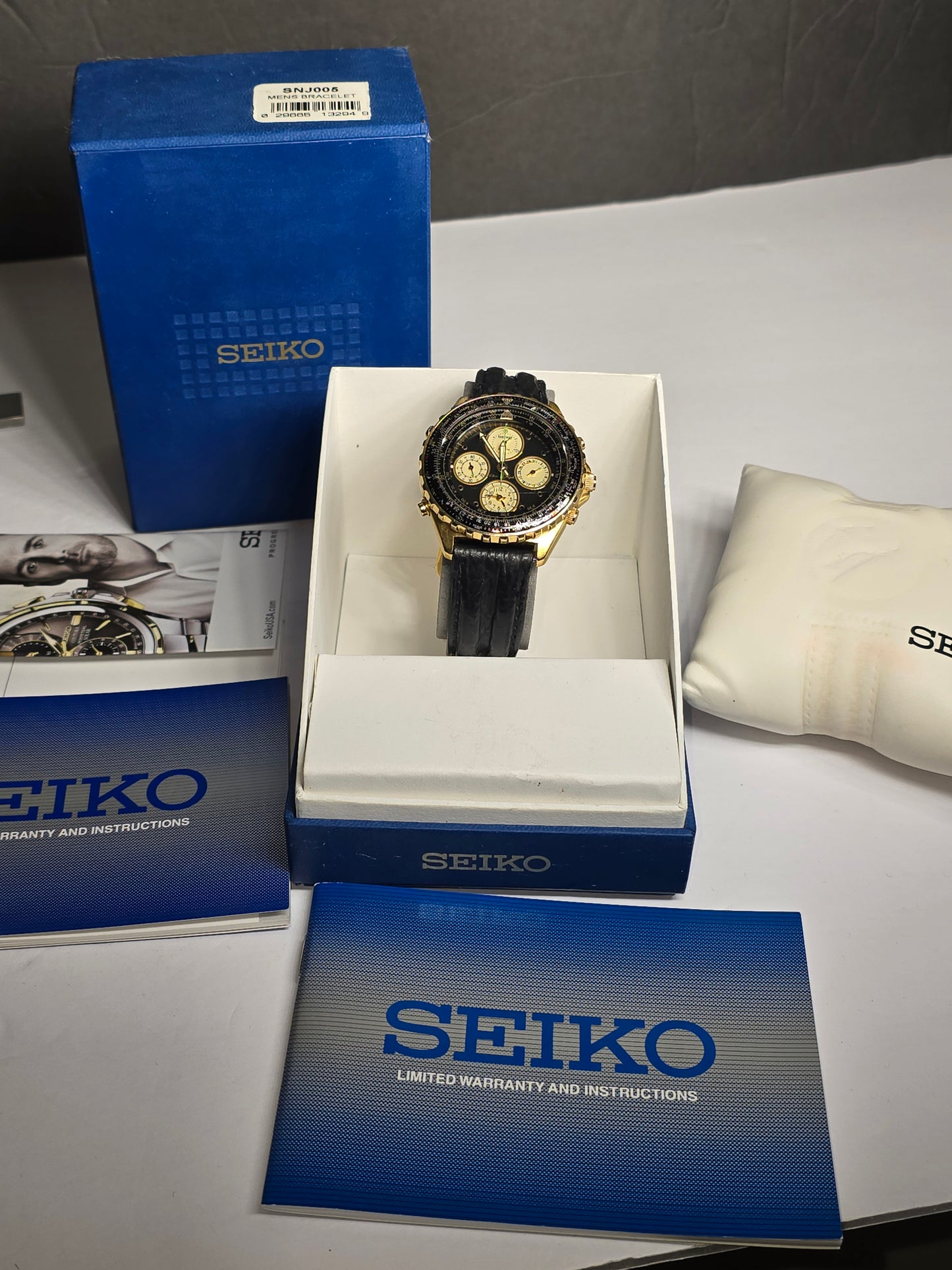 Vintage Seiko flight master chronograph pilots watch 7T34-6A09 Collectable