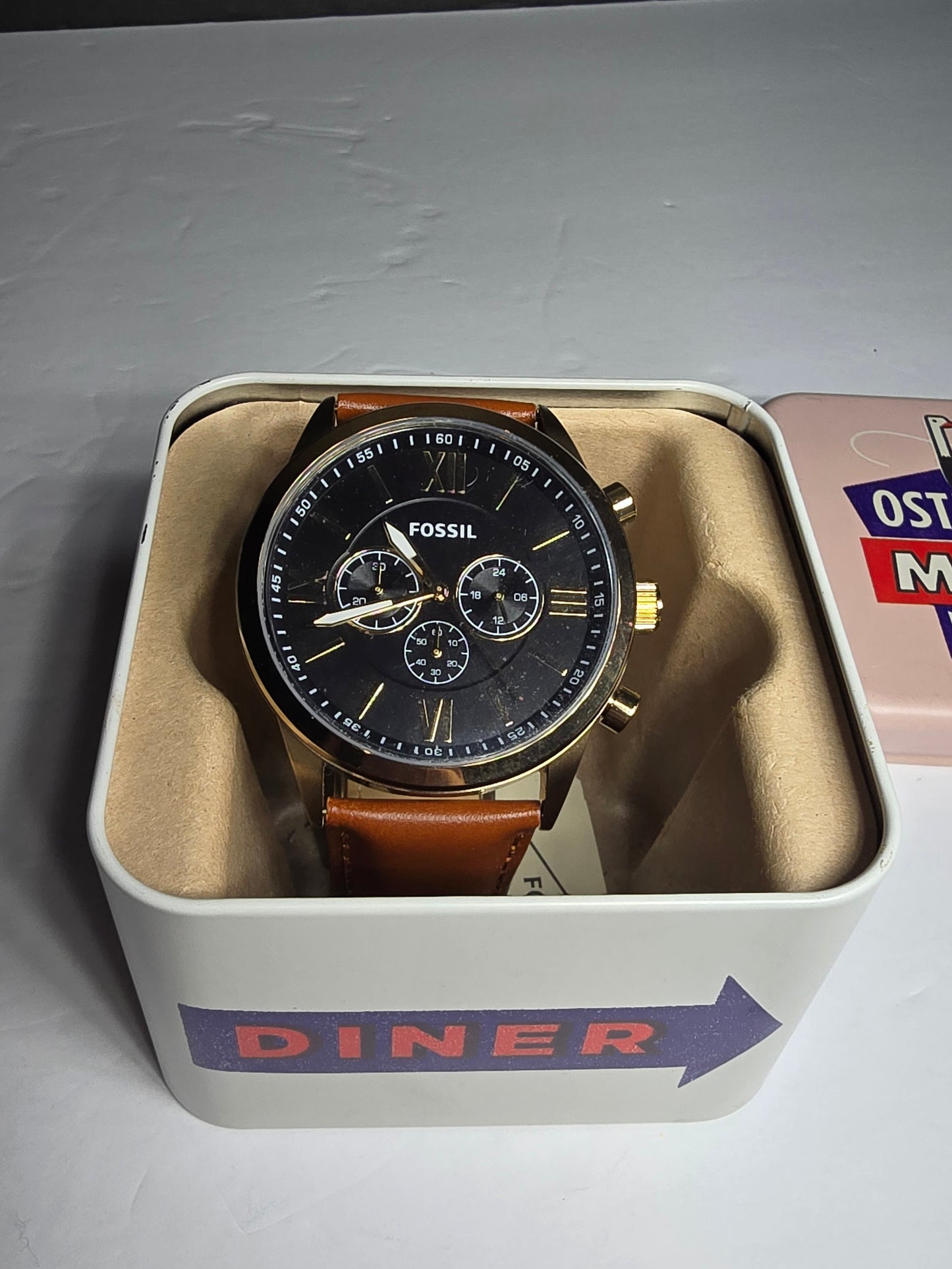 Vintage Fossil Flynn chronograph watch new in box BQ2261