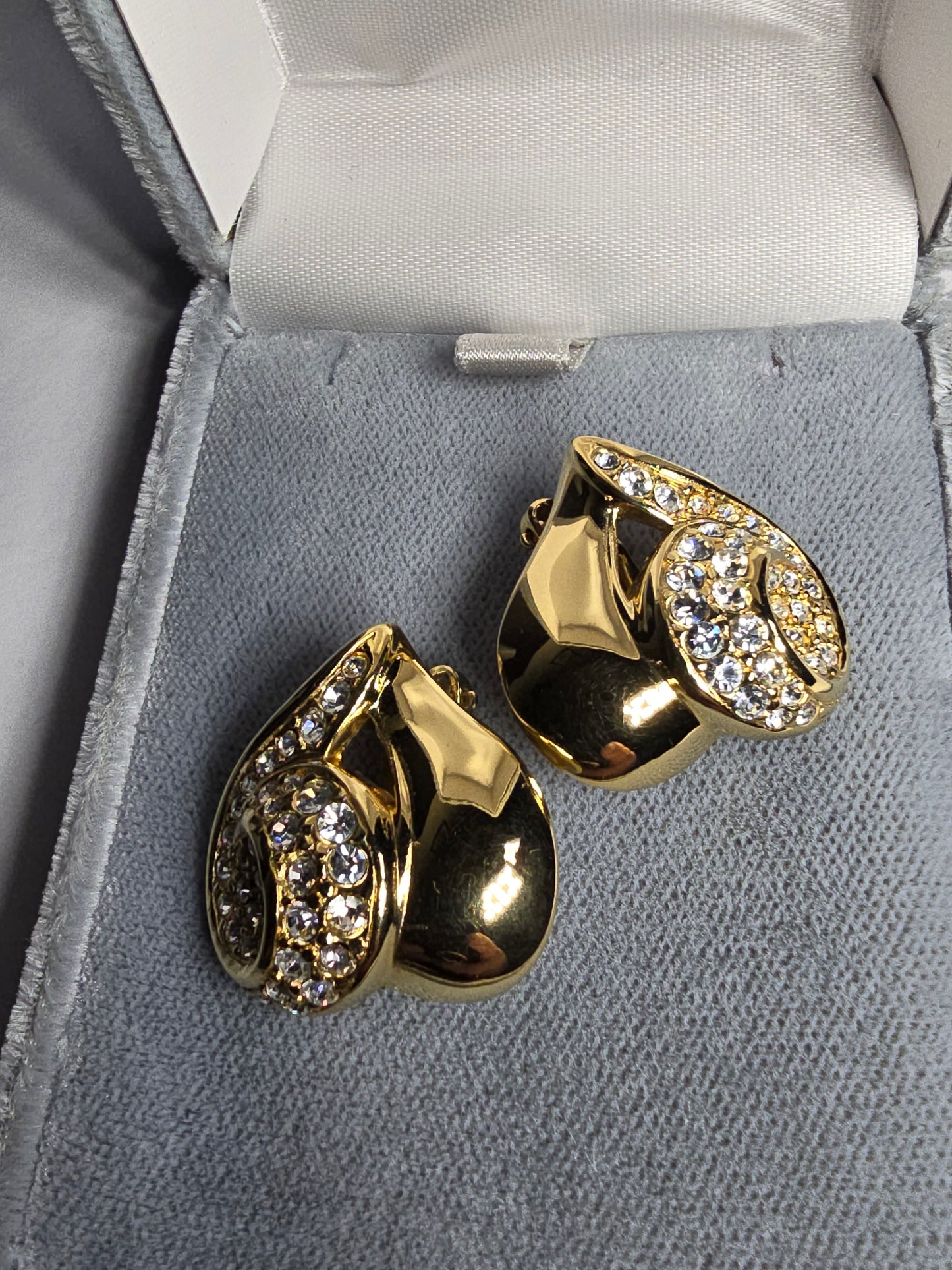 Vintage Original Givenchy 18kgp Crystal Earrings