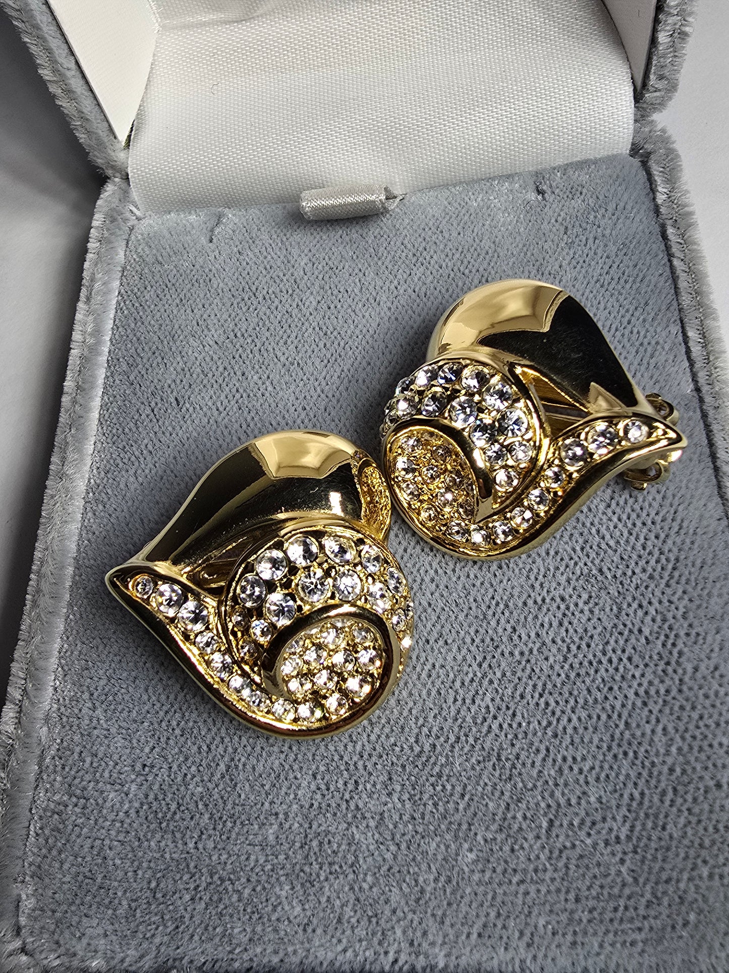 Vintage Original Givenchy 18kgp Crystal Earrings