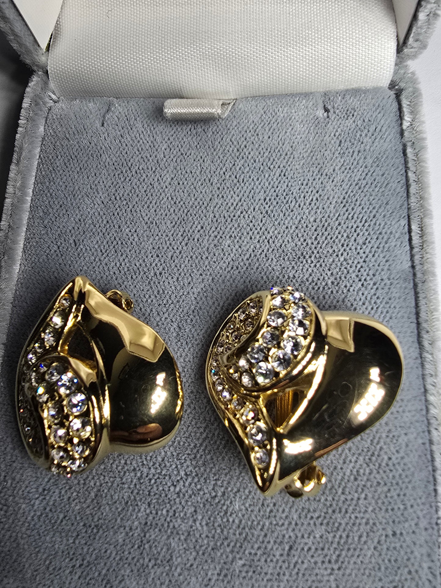 Vintage Original Givenchy 18kgp Crystal Earrings
