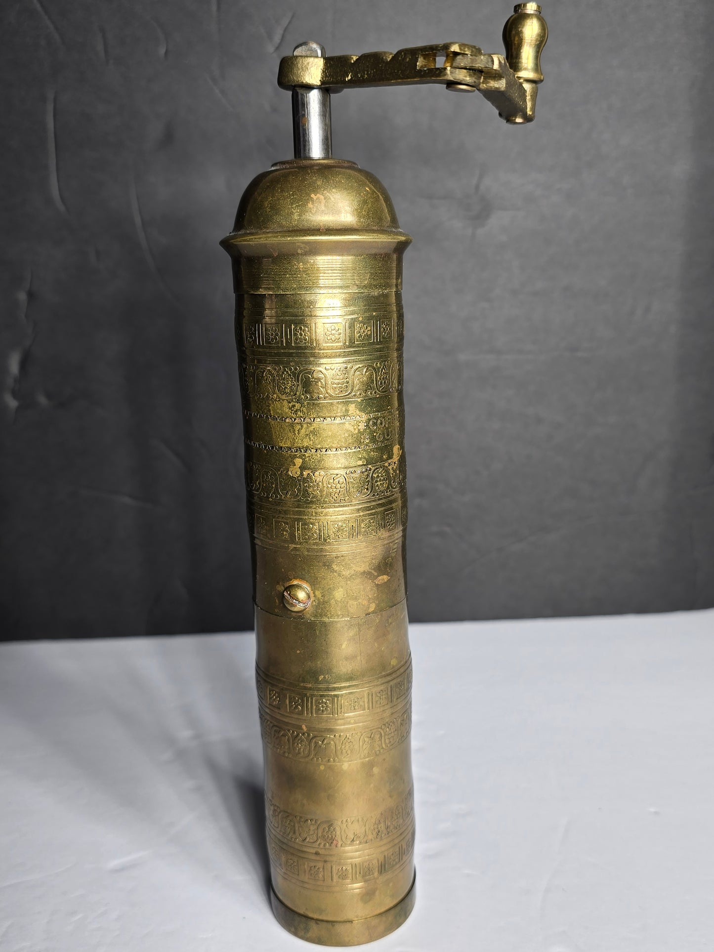 Vintage spices brass grinder made in Greece