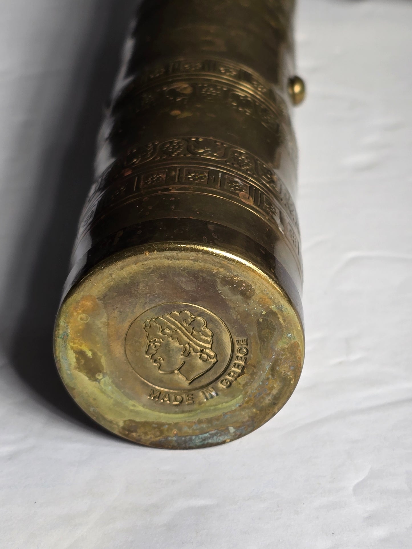 Vintage spices brass grinder made in Greece