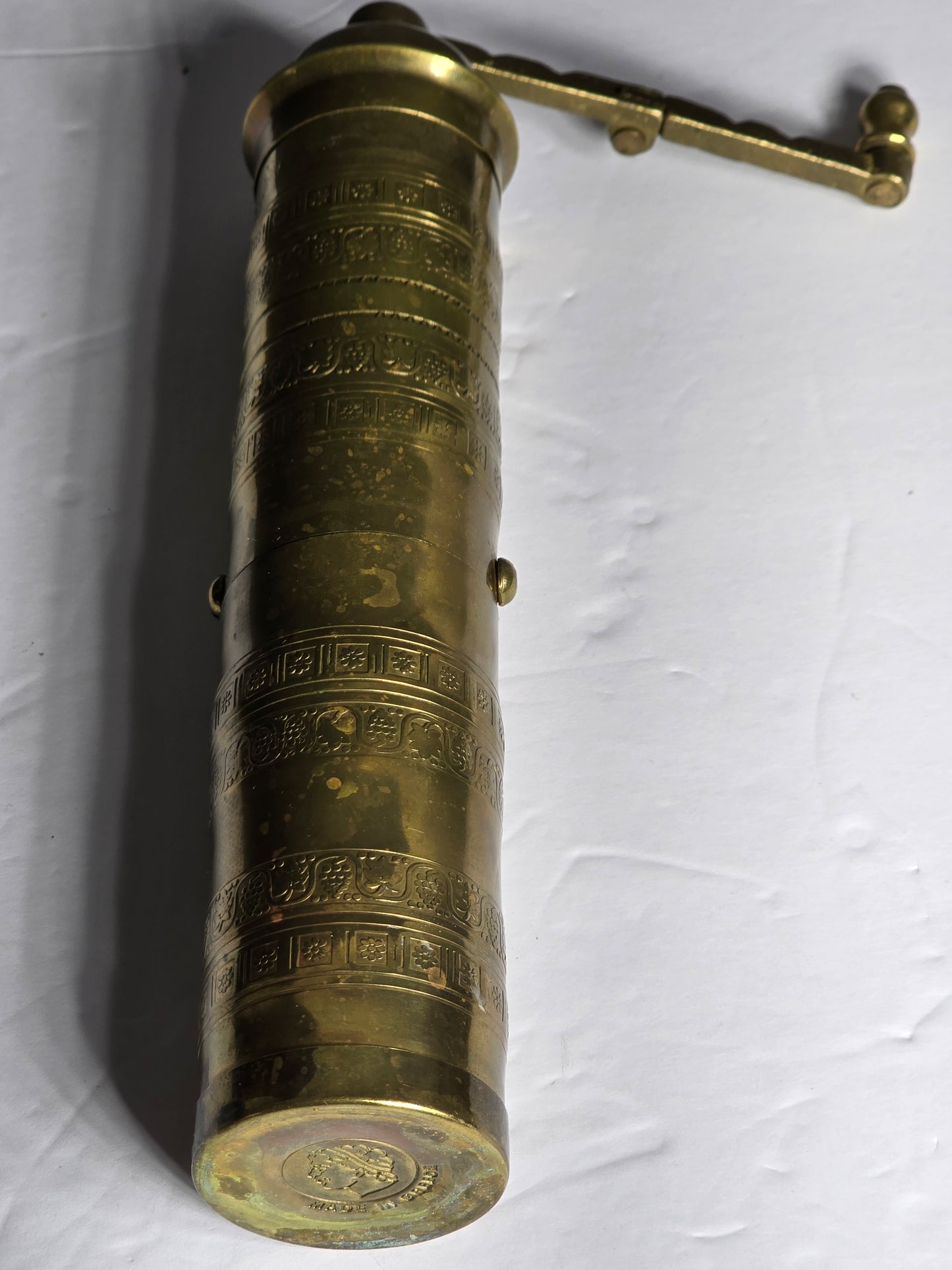 Vintage spices brass grinder made in Greece