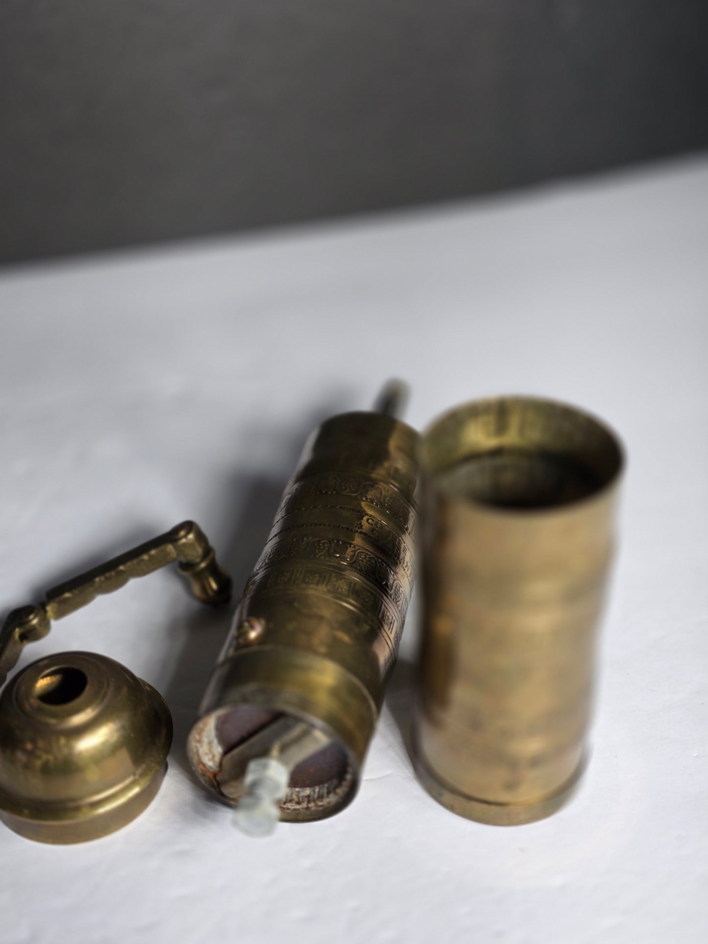 Vintage spices brass grinder made in Greece
