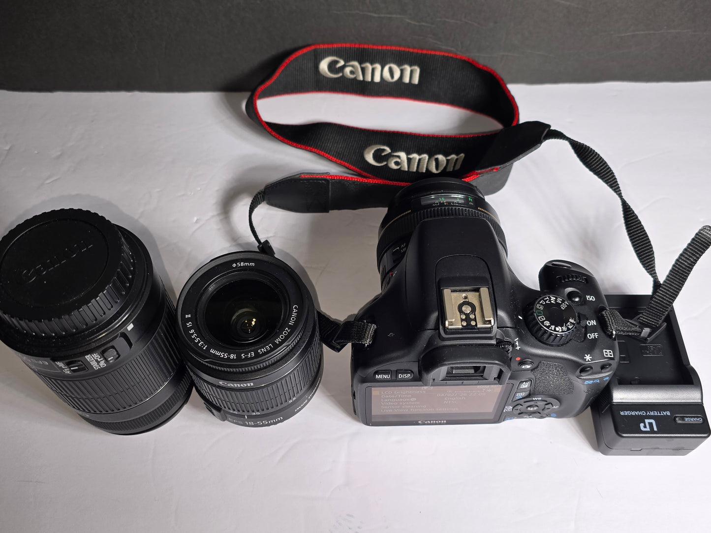 Canon EOS Rebel T2i DSLR Camera kit with 2 extra lenses and shoulder bag