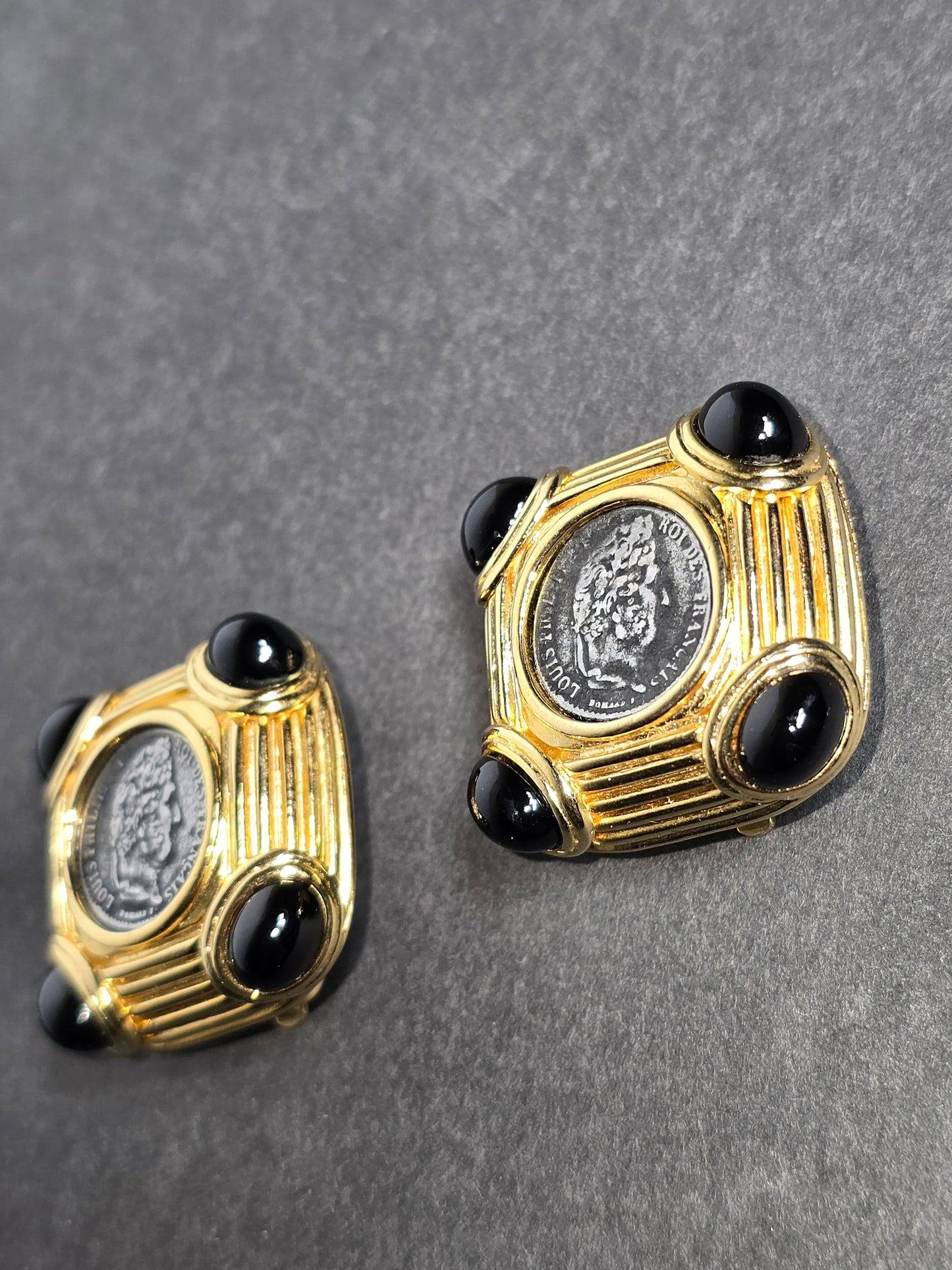 Vintage Ervin Pearl coin earrings