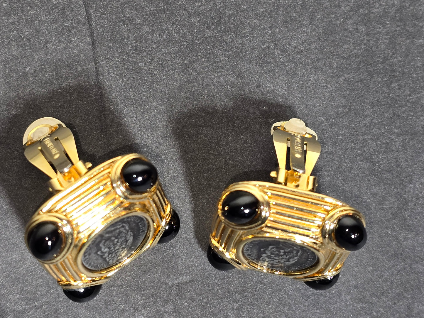 Vintage Ervin Pearl coin earrings