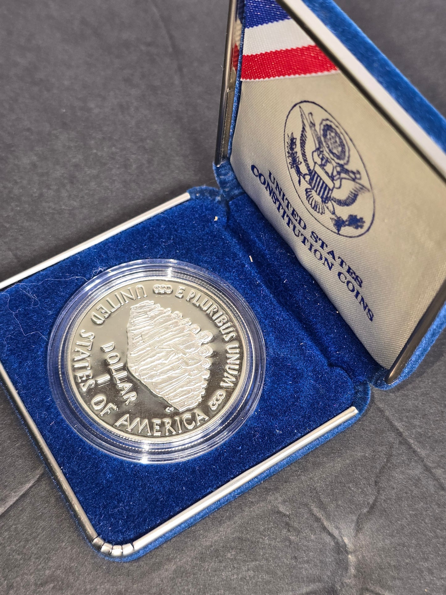 Vintage 1987-S U.S. Constitution 200th anniversary silver proof dollar (OGP)