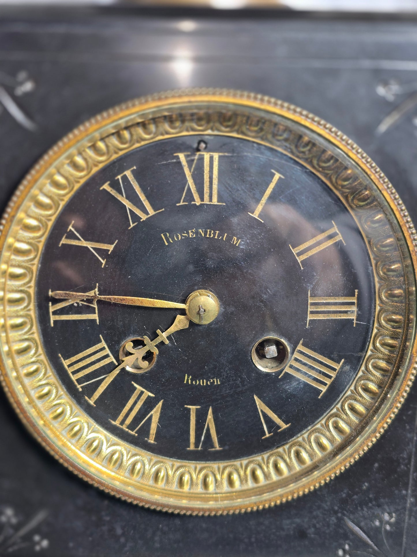 Antique 1800's French Napoleon 111 Style Marmol Mantel Clock