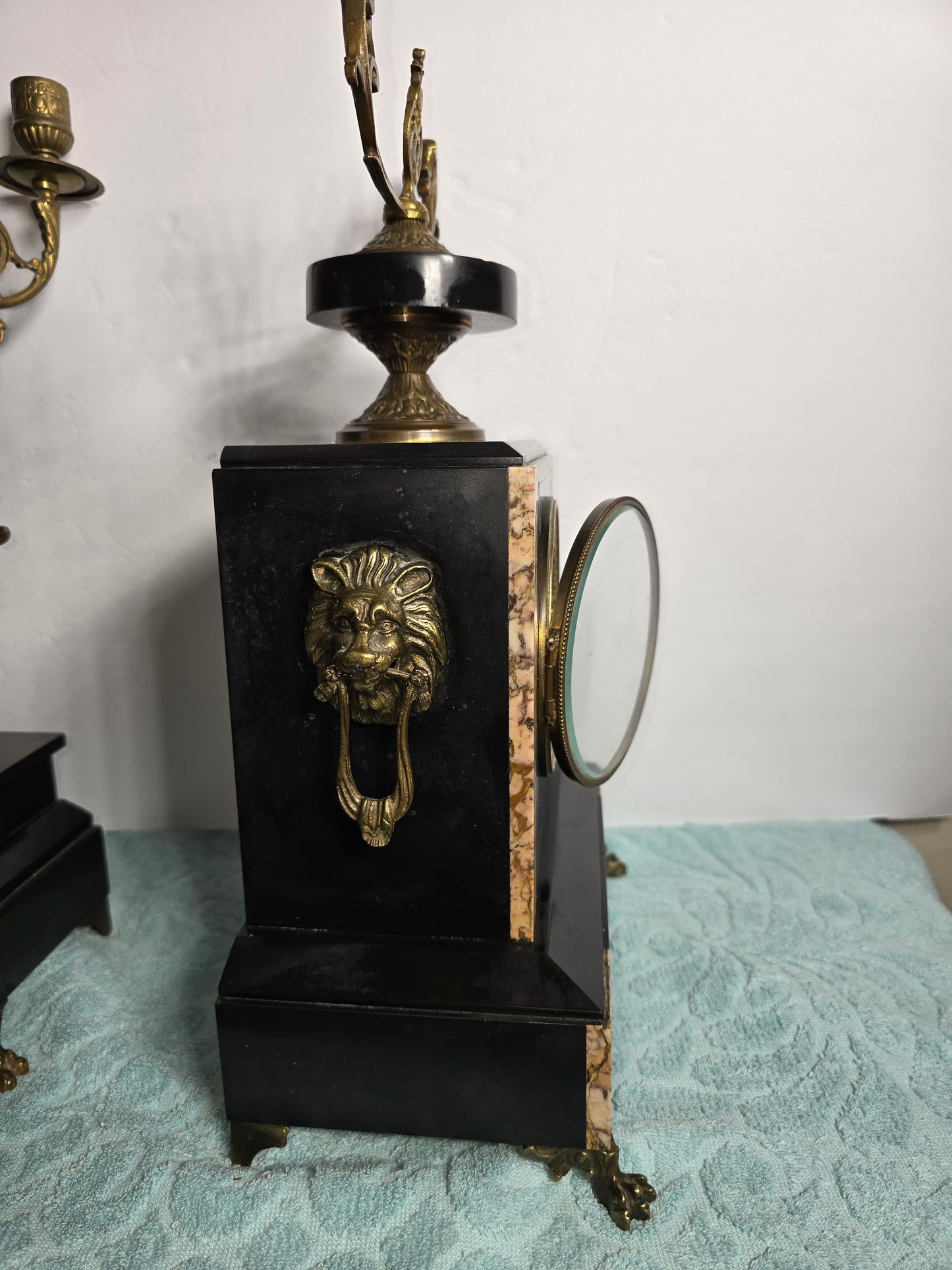 Antique 1800's French Napoleon 111 Style Marmol Mantel Clock