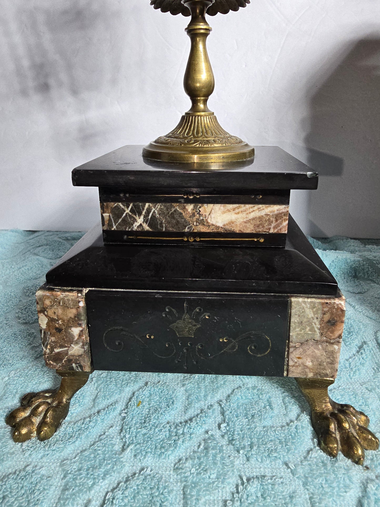 Antique 1800's French Napoleon 111 Style Marmol Mantel Clock