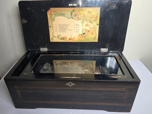 Mermod Freres antique cylinder music box Swiss 1800's