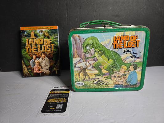 Vintage 1975 signed Land of the lost lunch box with JSA COA highly collectable