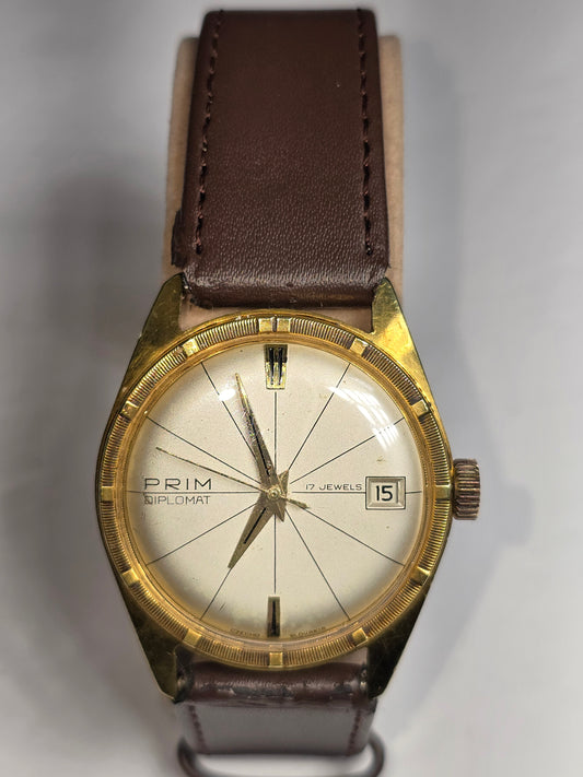 Vintage Prim Diplomat Czechoslovakia made wristwatch collectable