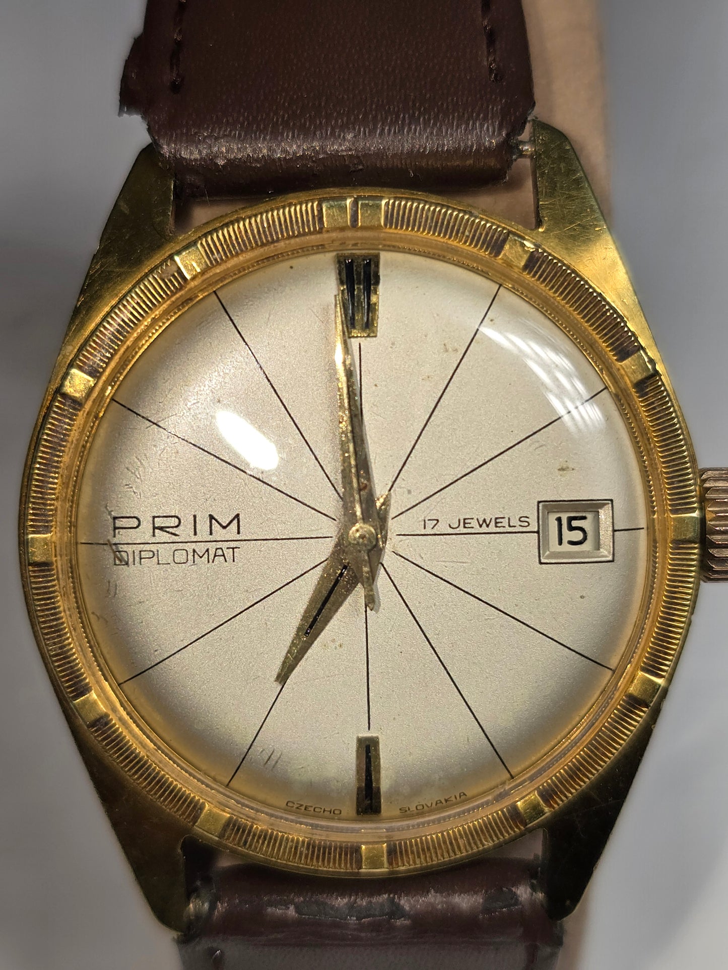 Vintage Prim Diplomat Czechoslovakia made wristwatch collectable