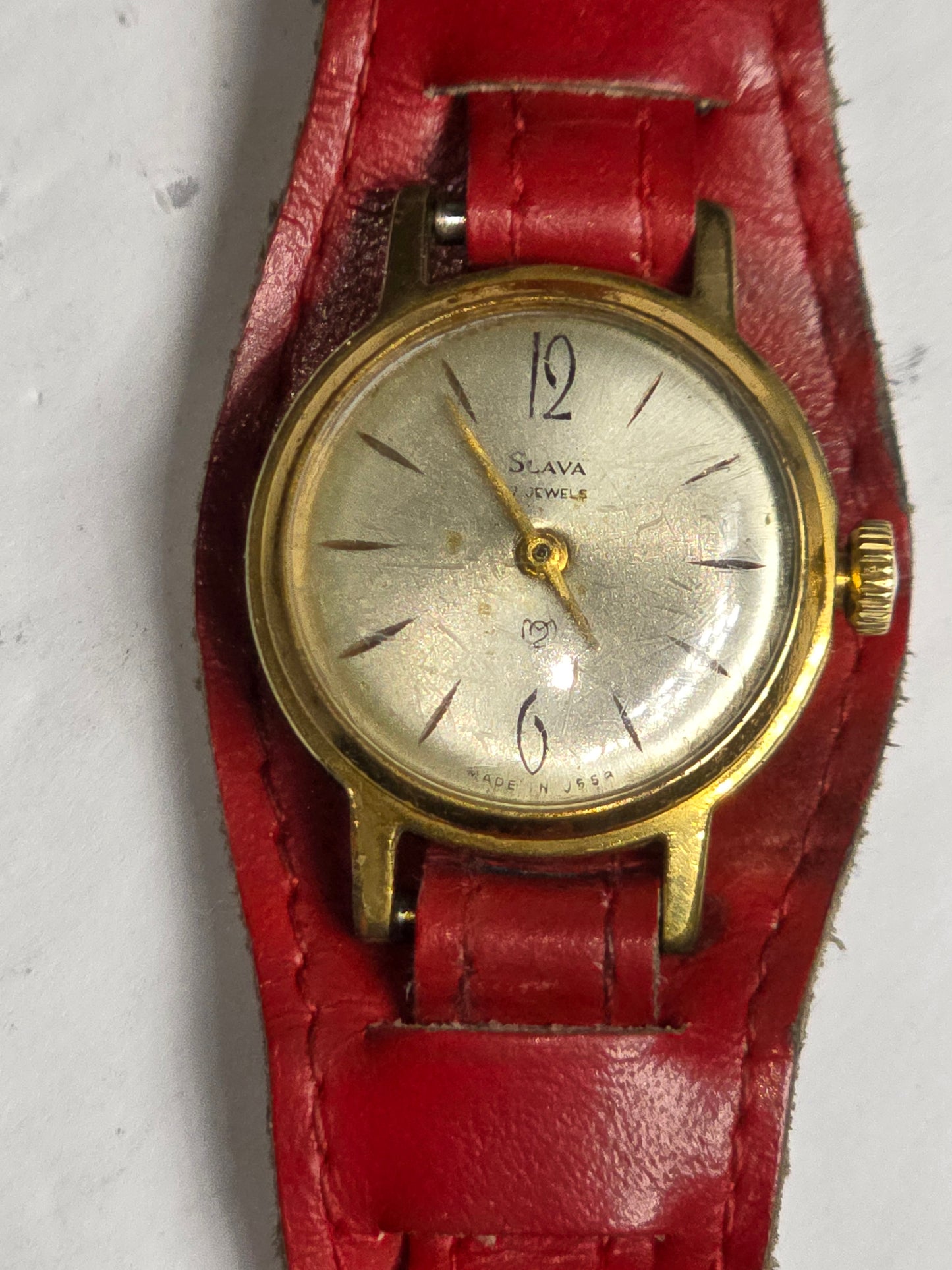 Vintage Slava made in USSR 17 jewels gold plated mechanical watch