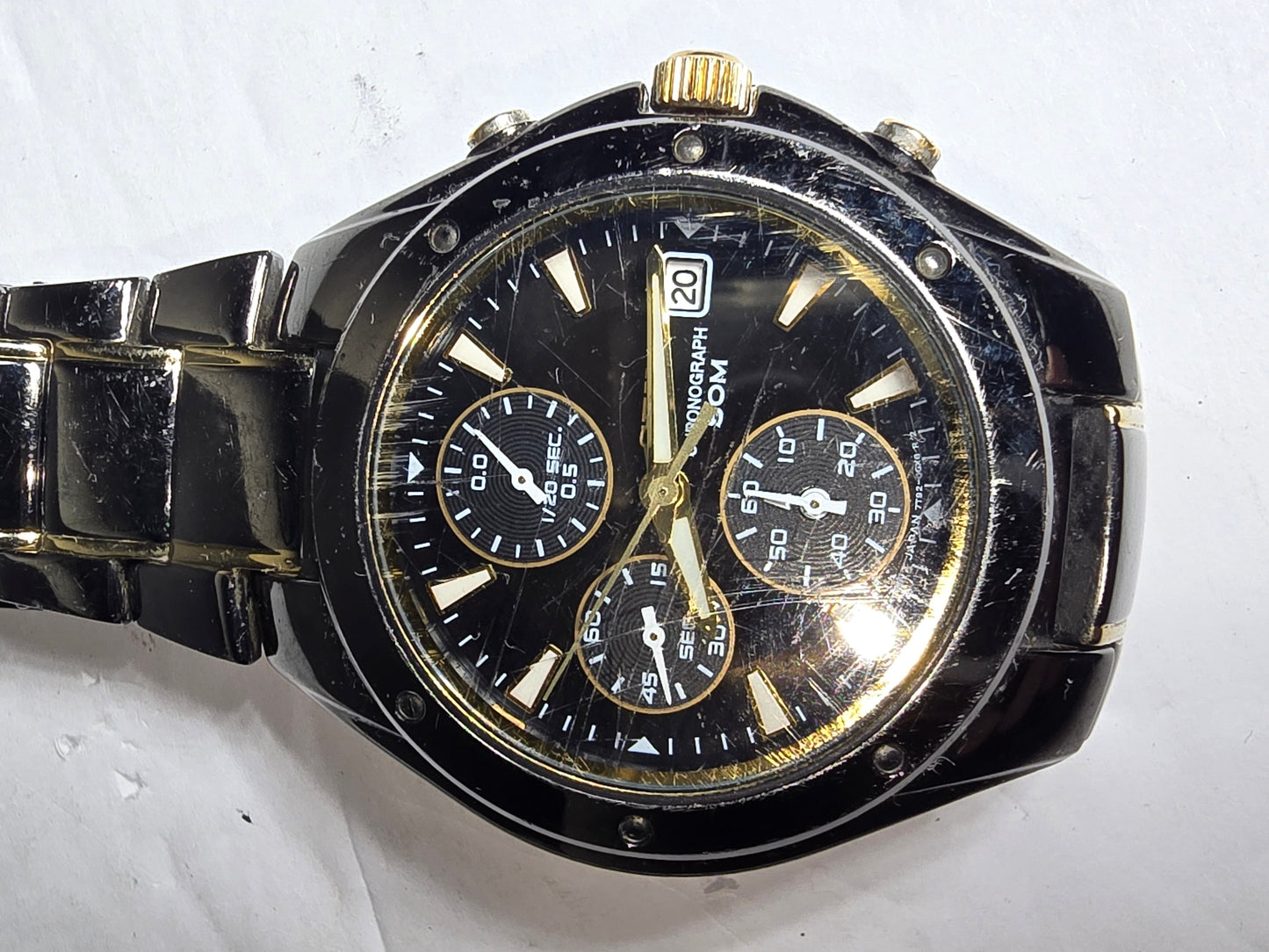 Vintage Seiko Titanium Chronograph watch SND641 mov 7T92-OGRO
