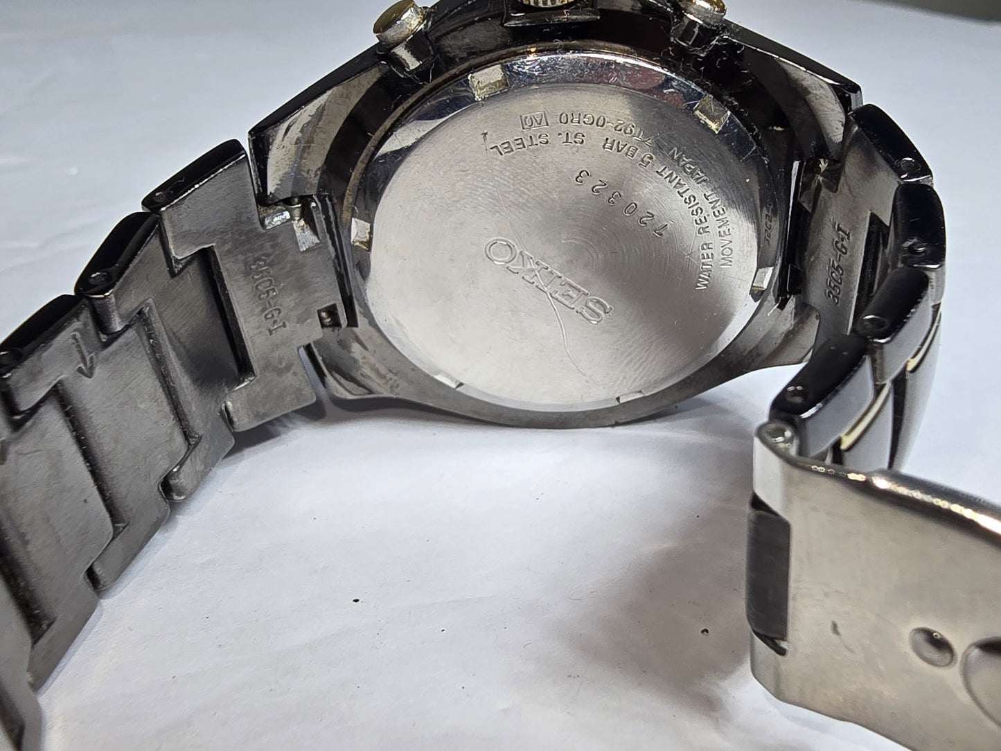 Vintage Seiko Titanium Chronograph watch SND641 mov 7T92-OGRO