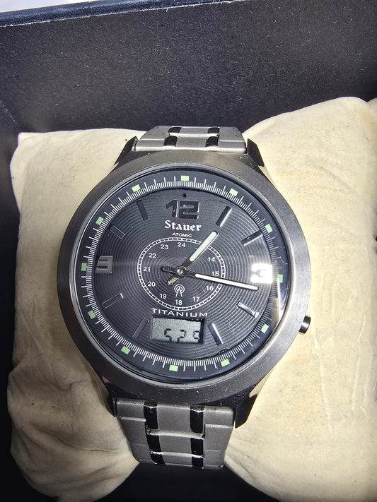 Vintage Stauer Titanium Atomic watch 15442 new with box