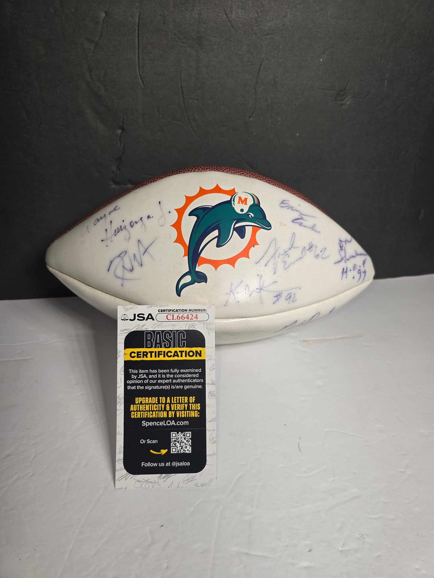 Vintage Shula,Huizenga,Buoniconti,Evans and a couple more signatures Dolphin's football