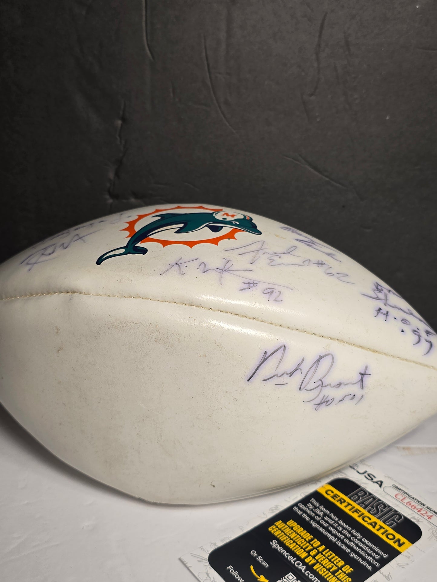 Vintage Shula,Huizenga,Buoniconti,Evans and a couple more signatures Dolphin's football