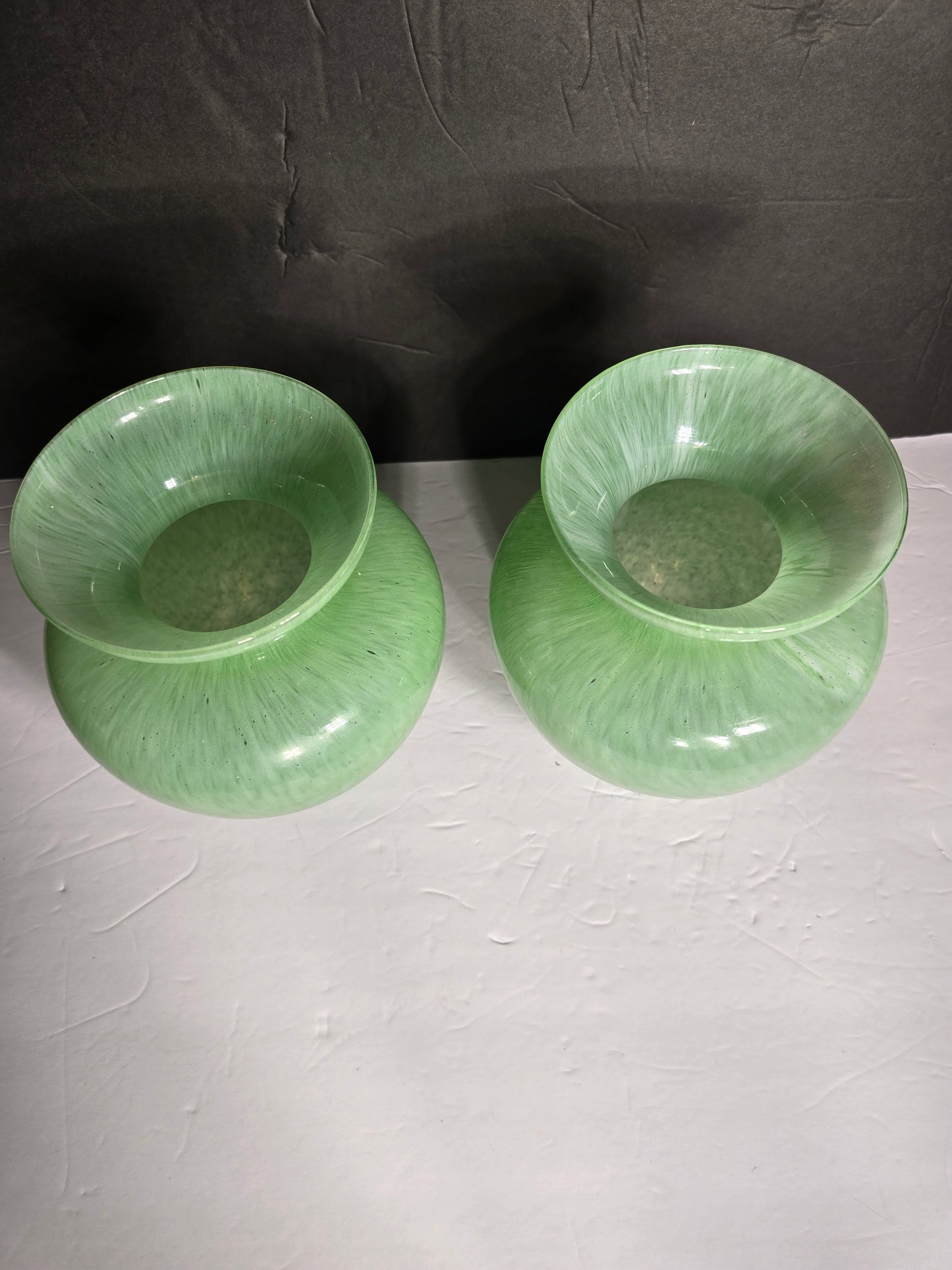 Vintage pair of "Lavorazione Murano" swirled glass vases