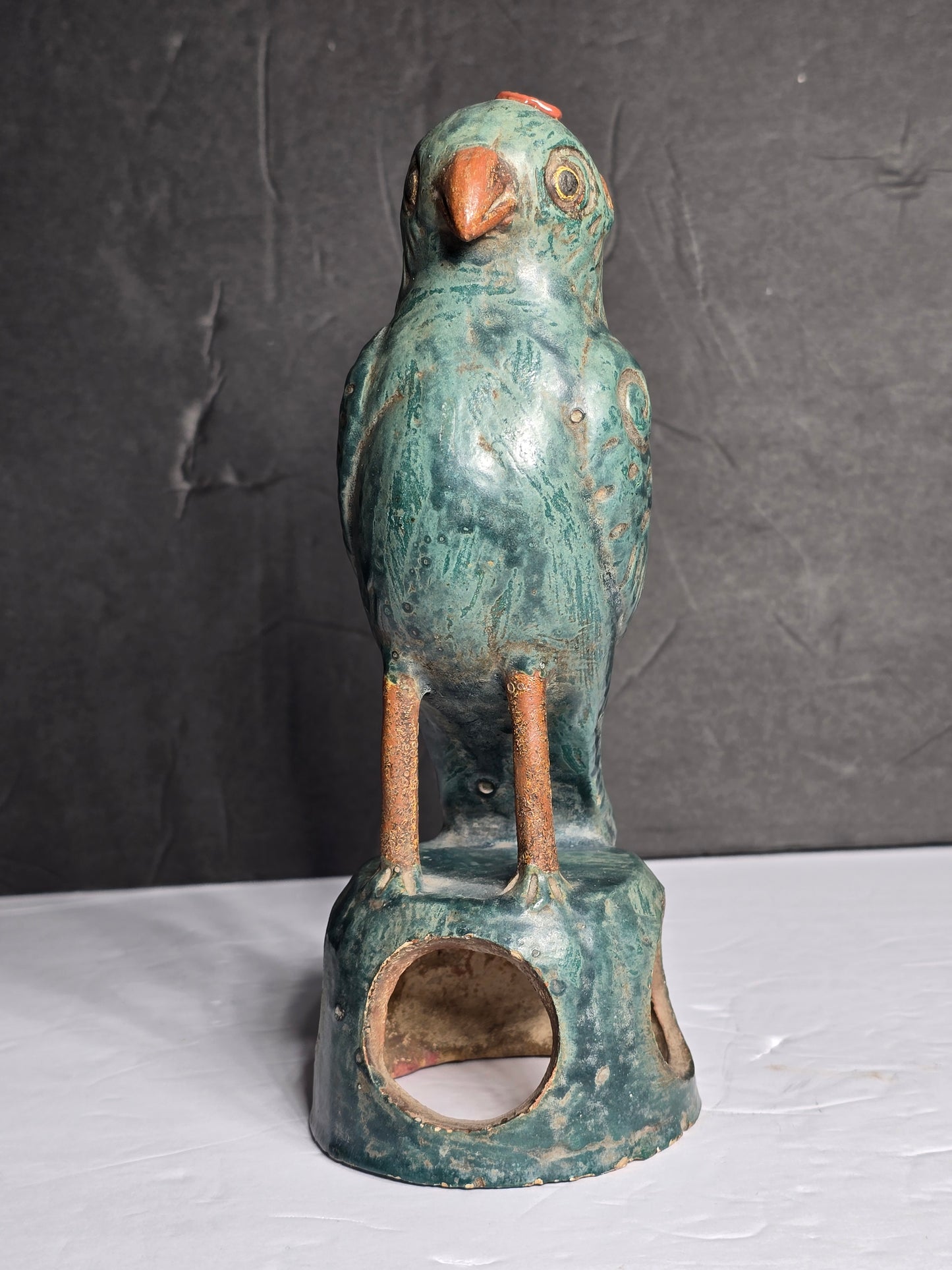 Vintage Chinese terracotta parrot statue