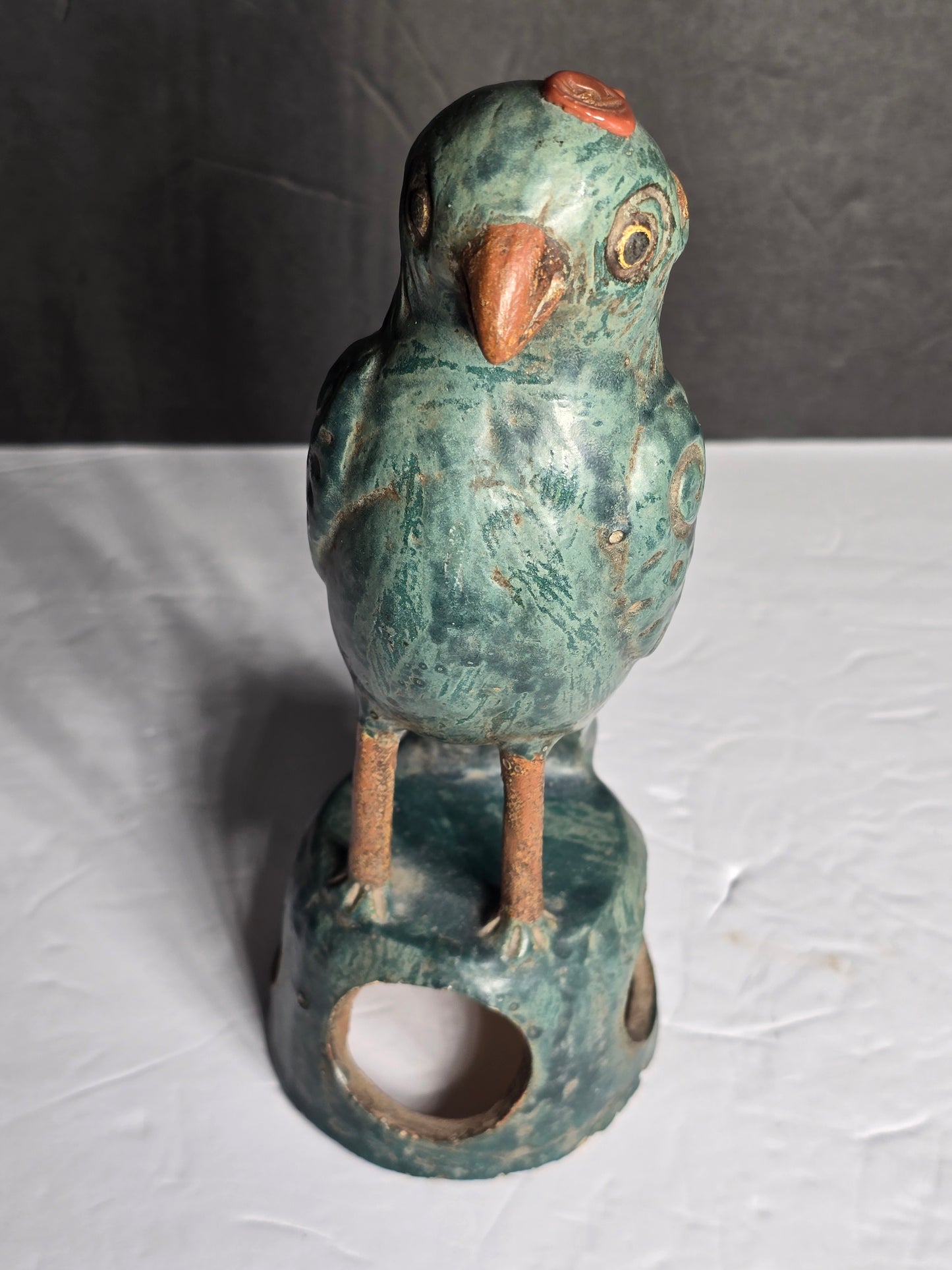 Vintage Chinese terracotta parrot statue