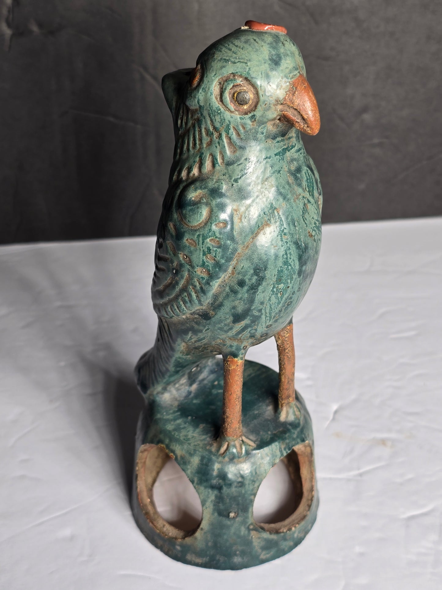 Vintage Chinese terracotta parrot statue