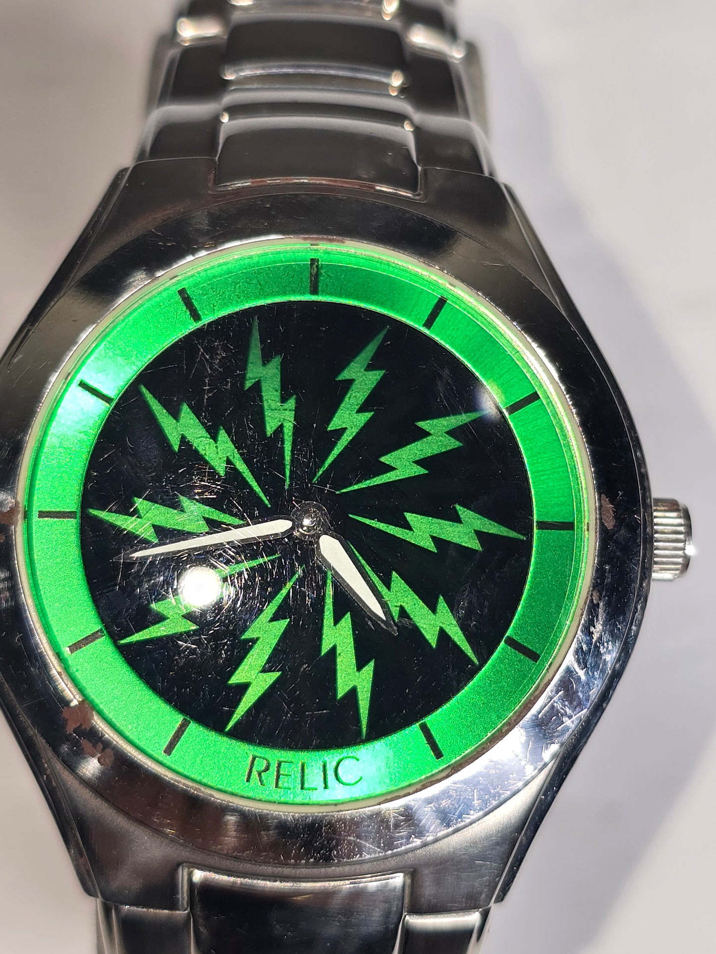 Vintage Relic by Fossil "BIG TIC" lightning dial watch