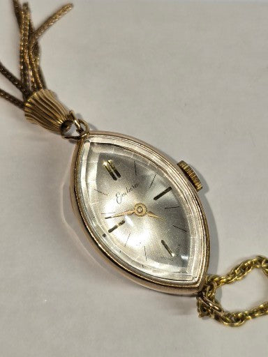 Vintage Endura Ladies see through back pendant with necklace chain and original box