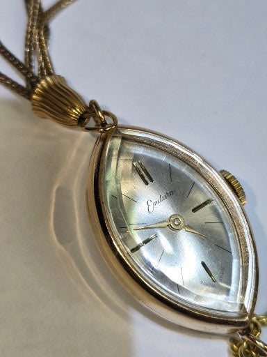 Vintage Endura Ladies see through back pendant with necklace chain and original box